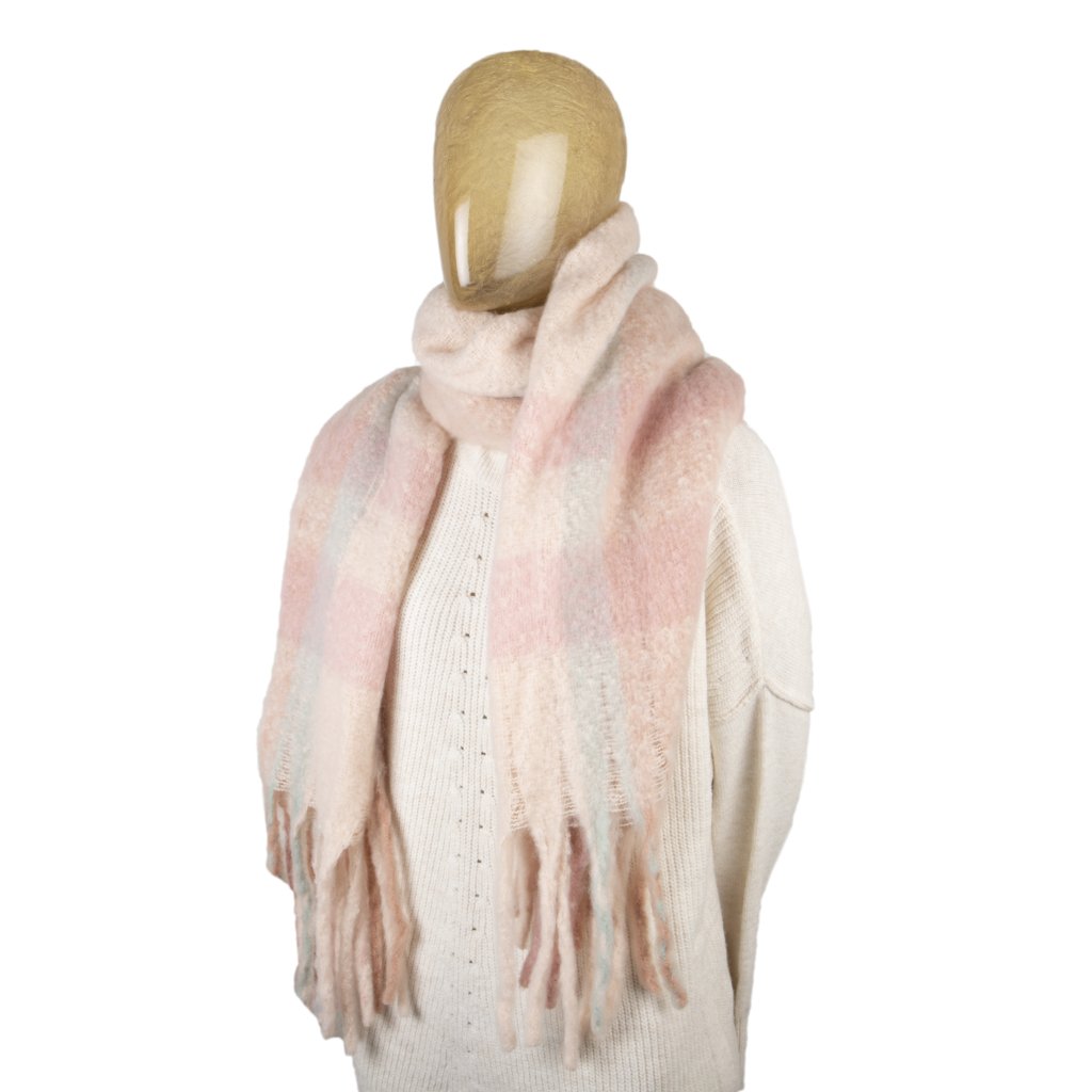 Pink and gray blanket on sale scarf