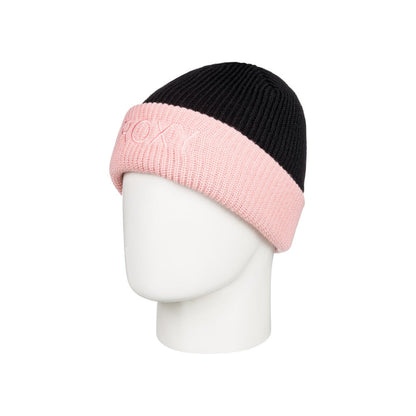 Roxy Rib Knit Black Beanie