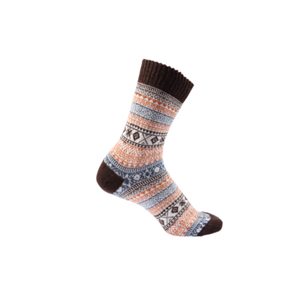 Patterned Brown Socks