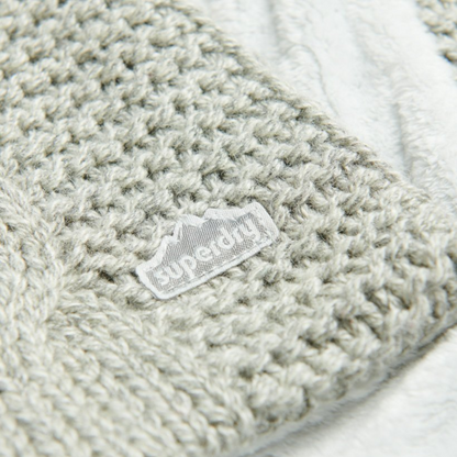 Superdry Vintage Cable Light Grey Tweed Scarf