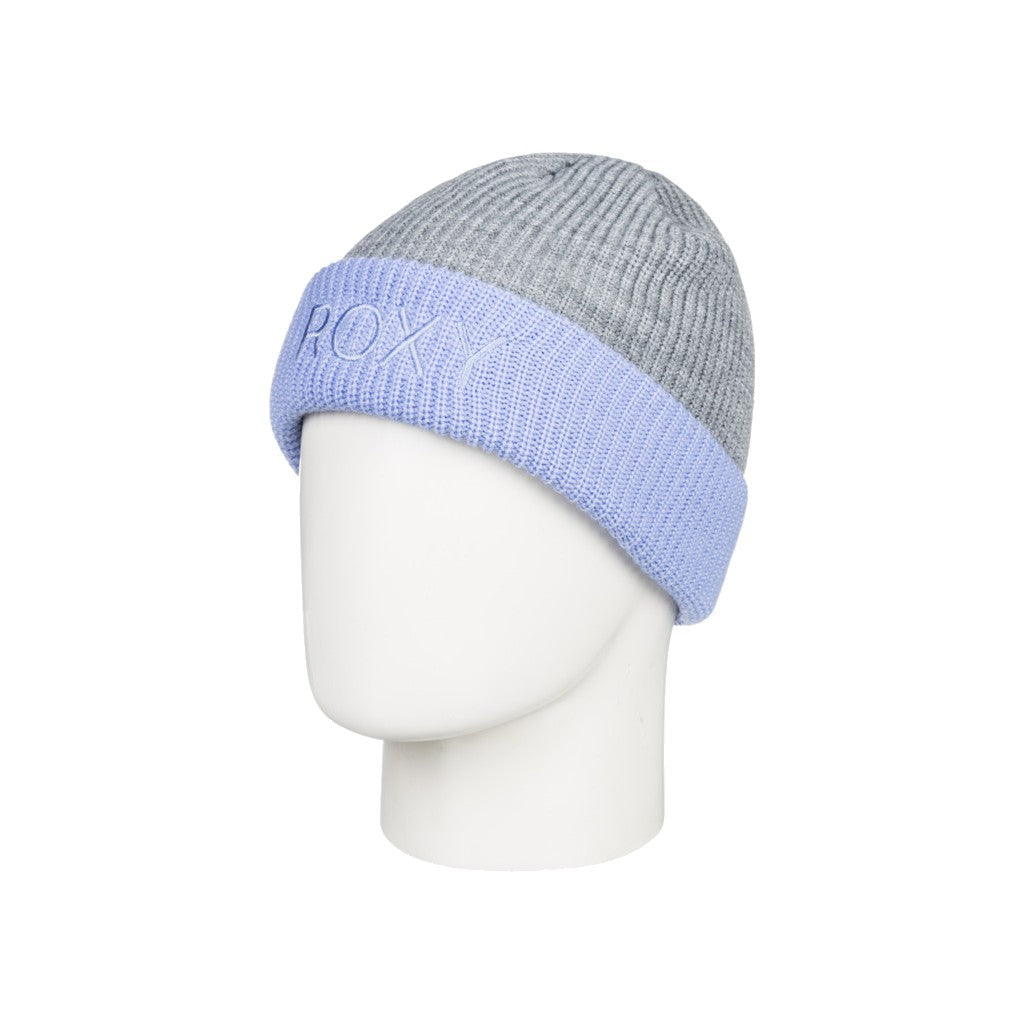 Roxy Rib Knit Heather Grey Beanie