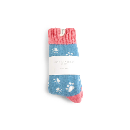 Miss Sparrow Pawprint Winter Socks