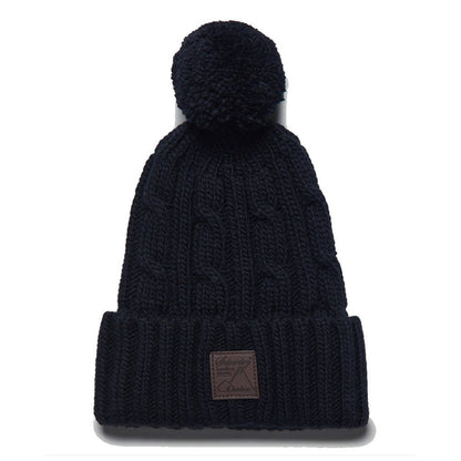 Superdry Cable Knit Navy Pom Pom Beanie