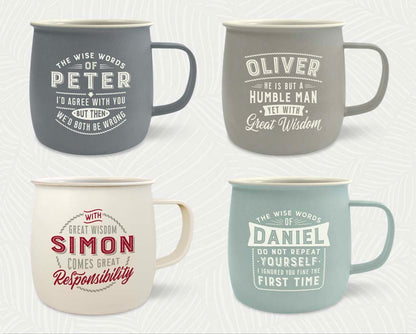 Melamine Personalised Men's Names Outdoor Mugs