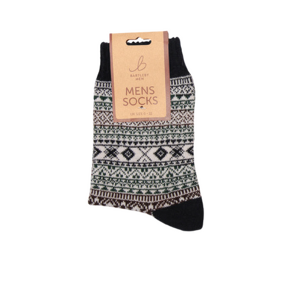 Patterned Black Socks