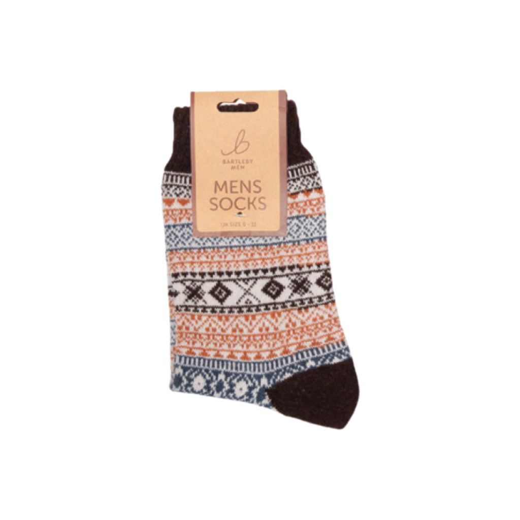 Patterned Brown Socks