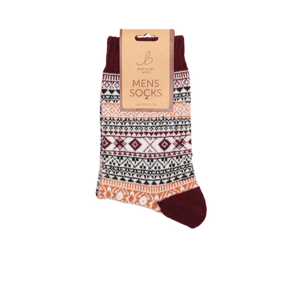 Patterned Burgundy Socks