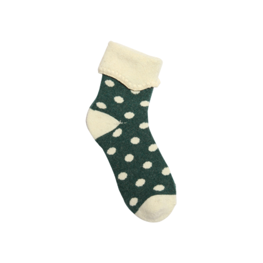 Green Spots Turnover Socks