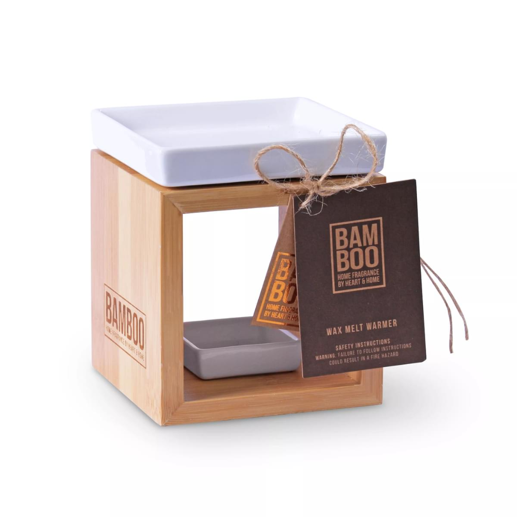 Bamboo Square Wax Melt & Oil Warmer (Light Wood)