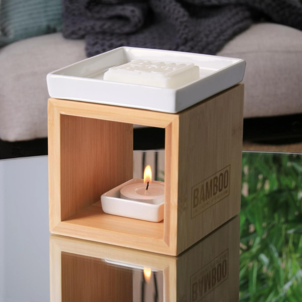 Bamboo Square Wax Melt & Oil Warmer (Light Wood)