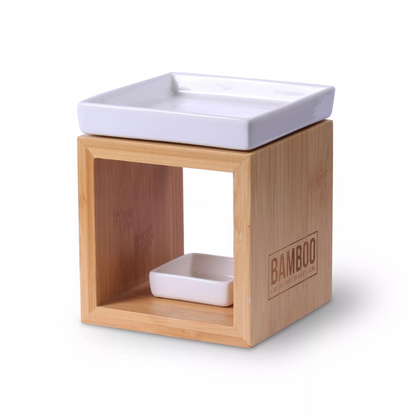 Bamboo Square Wax Melt & Oil Warmer (Light Wood)