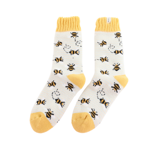 Miss Sparrow Bees & Stripes Winter Socks