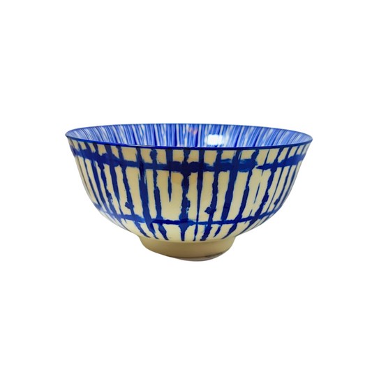 Blue & White Lines Dip Bowl (15cm)