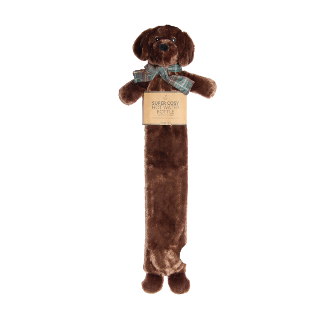 Brown Dog Long Hot Water Bottle