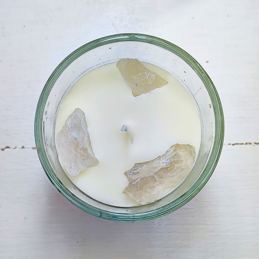 Clear Quartz Crystal Candle