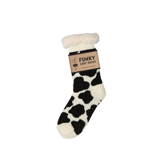 Cow Patch Sherpa Socks