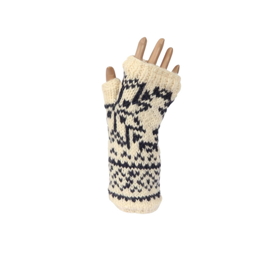 White Knitted Handwarmers