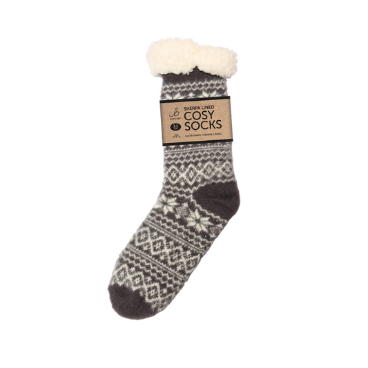 Cosy Dark Grey Slipper Socks