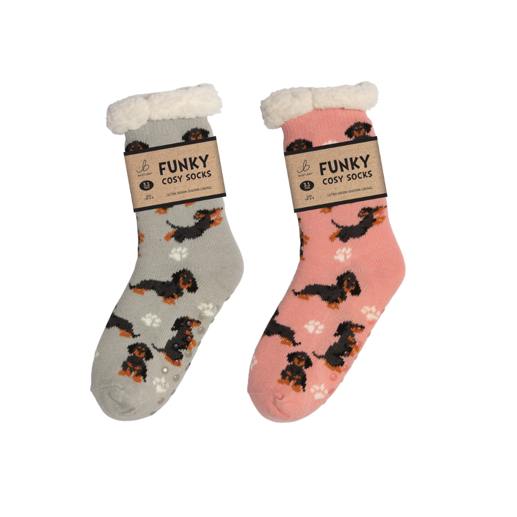 Sherpa Daschund Slipper Socks