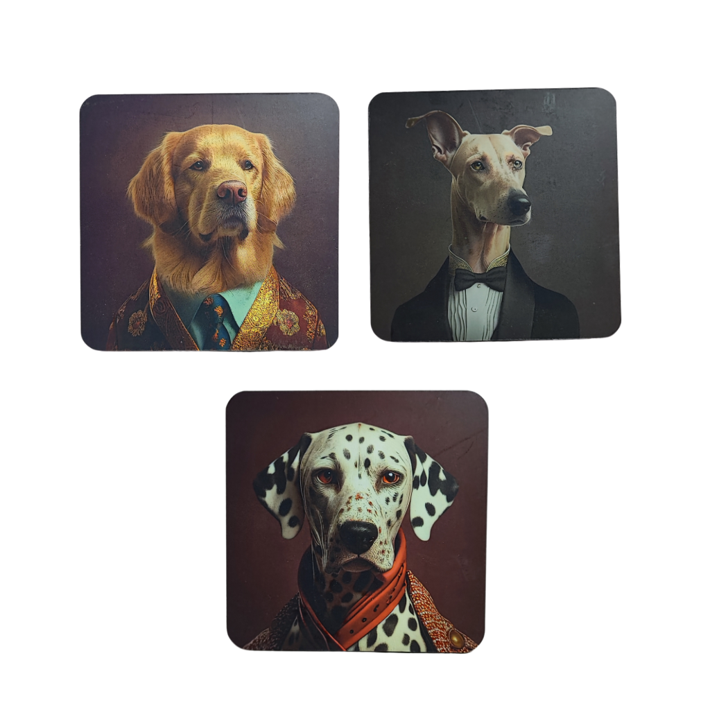 Dog Portrait Coasters (Set of 6)