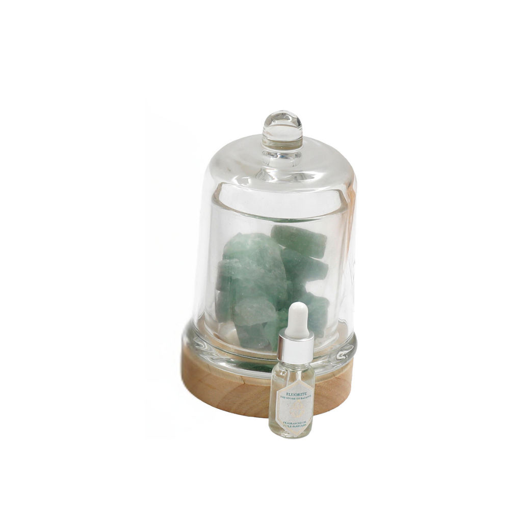 Green Fluroite Fragranced Crystal Diffuser Lamp