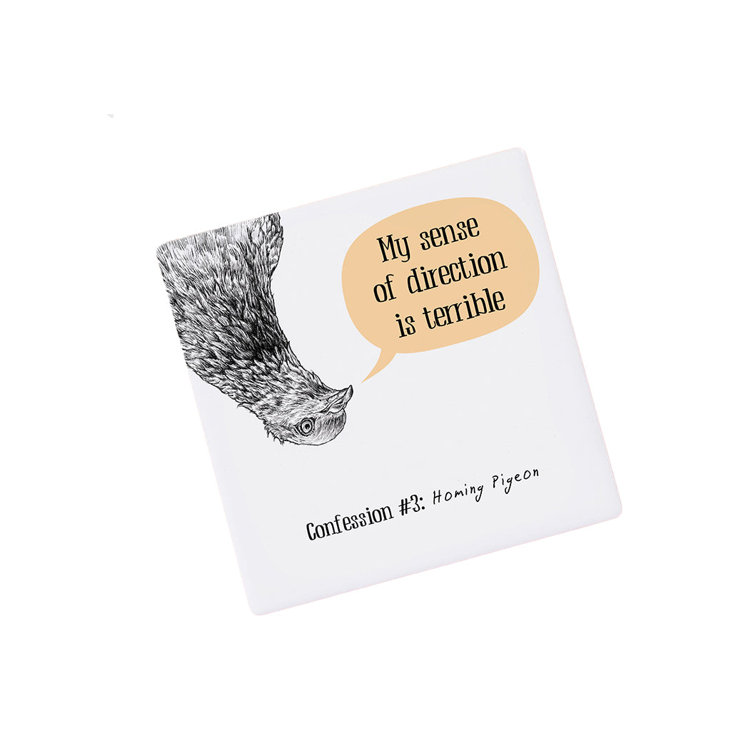 Bewilderbeest Homing Pigeon Confession Coaster