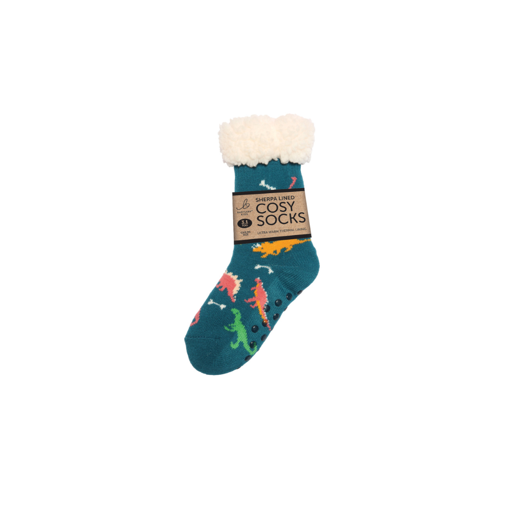 Sherpa Dinosaur Slipper Socks (Kids)