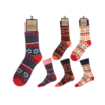 Nordic Thermal Wool Blend Red Star Socks