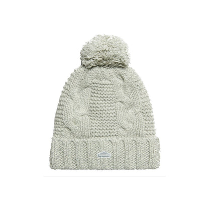 Superdry Cable Knit Light Grey Bobble Hat