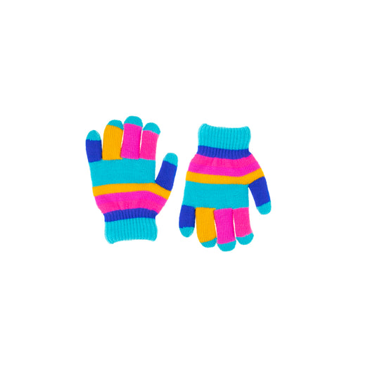 Magic Stripe Kids Aqua Blue Gloves