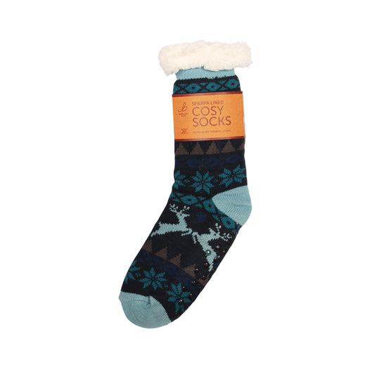 Sherpa Blue Slipper Socks