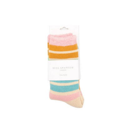 Miss Sparrow Stripe Fluffy Socks