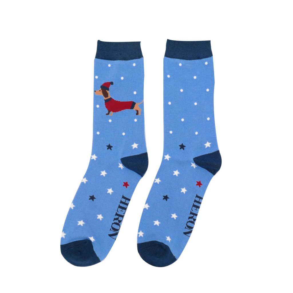 Mr Heron Festive Sausage Dog Socks