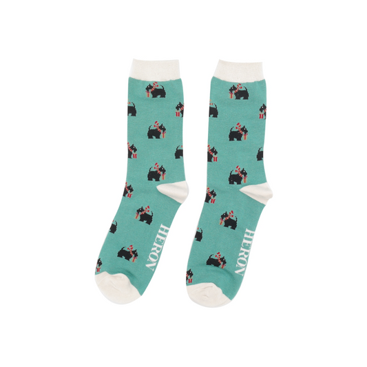 Mr Heron Christmas Scottie Dogs Socks