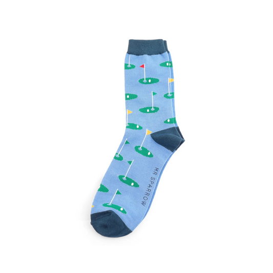 Mr Sparrow Sky Blue Golf Socks