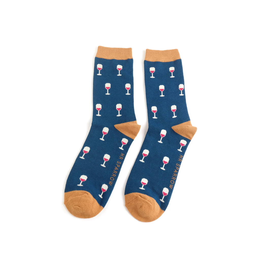 Mr Sparrow Navy Wine Socks