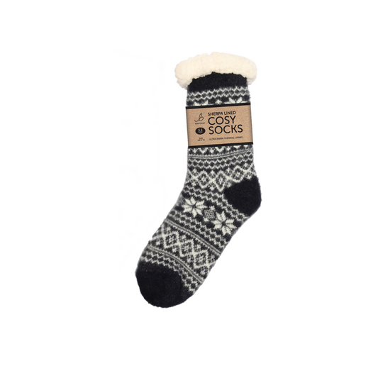 Cosy Navy Slipper Socks