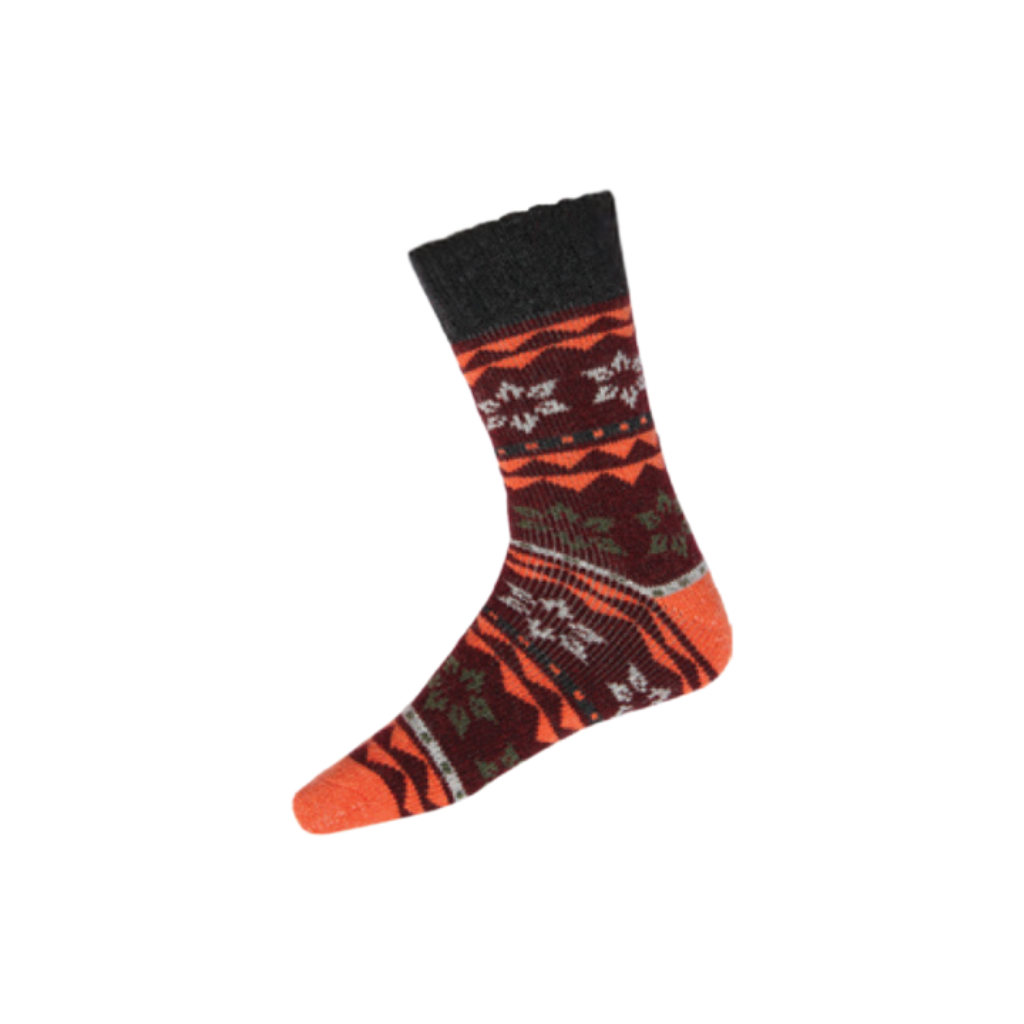 Nordic Thermal Wool Blend Orange Star Socks