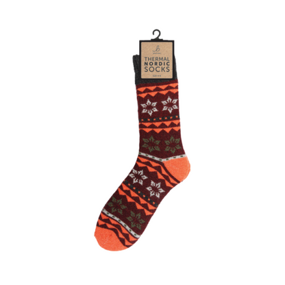 Nordic Thermal Wool Blend Orange Star Socks