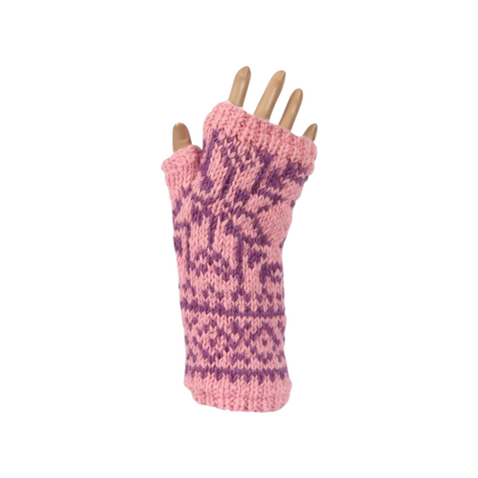 Pink Knitted Handwarmers