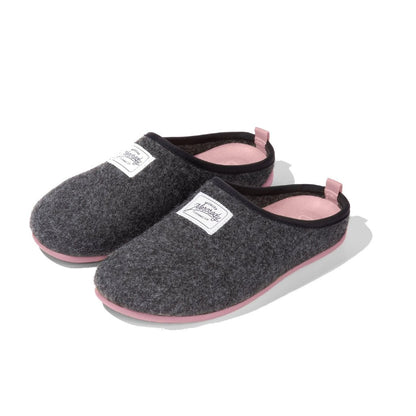 Mercredy Charcoal & Pink Slippers