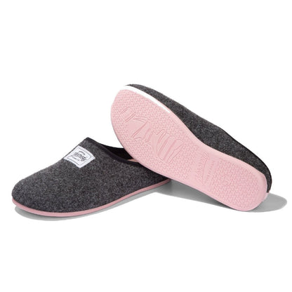 Mercredy Charcoal & Pink Slippers