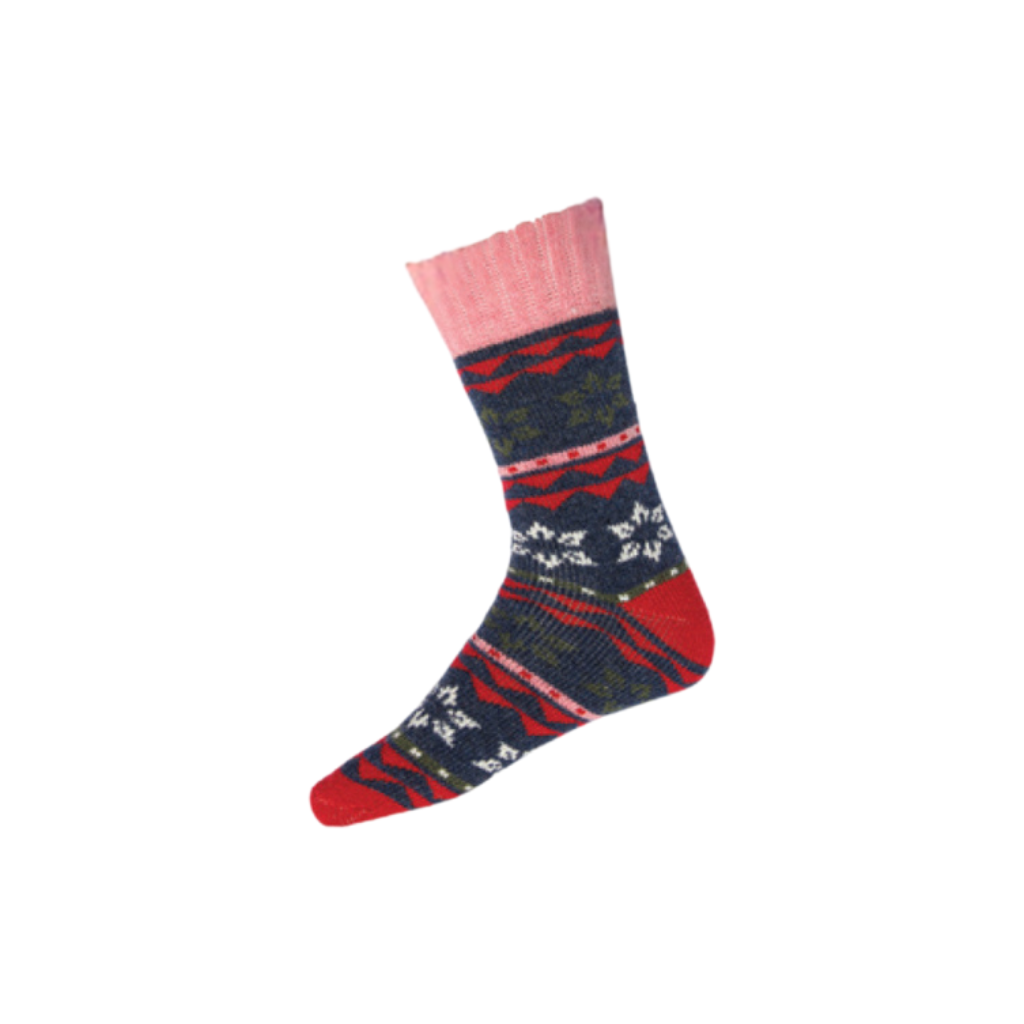 Nordic Thermal Wool Blend Pink Star Socks