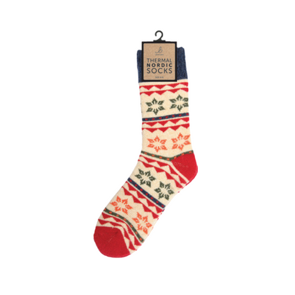 Nordic Thermal Wool Blend Red Star Socks