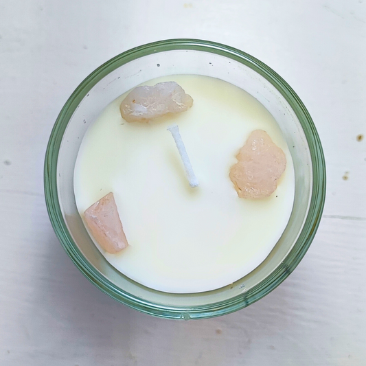 Rose Quartz Crystal Candle