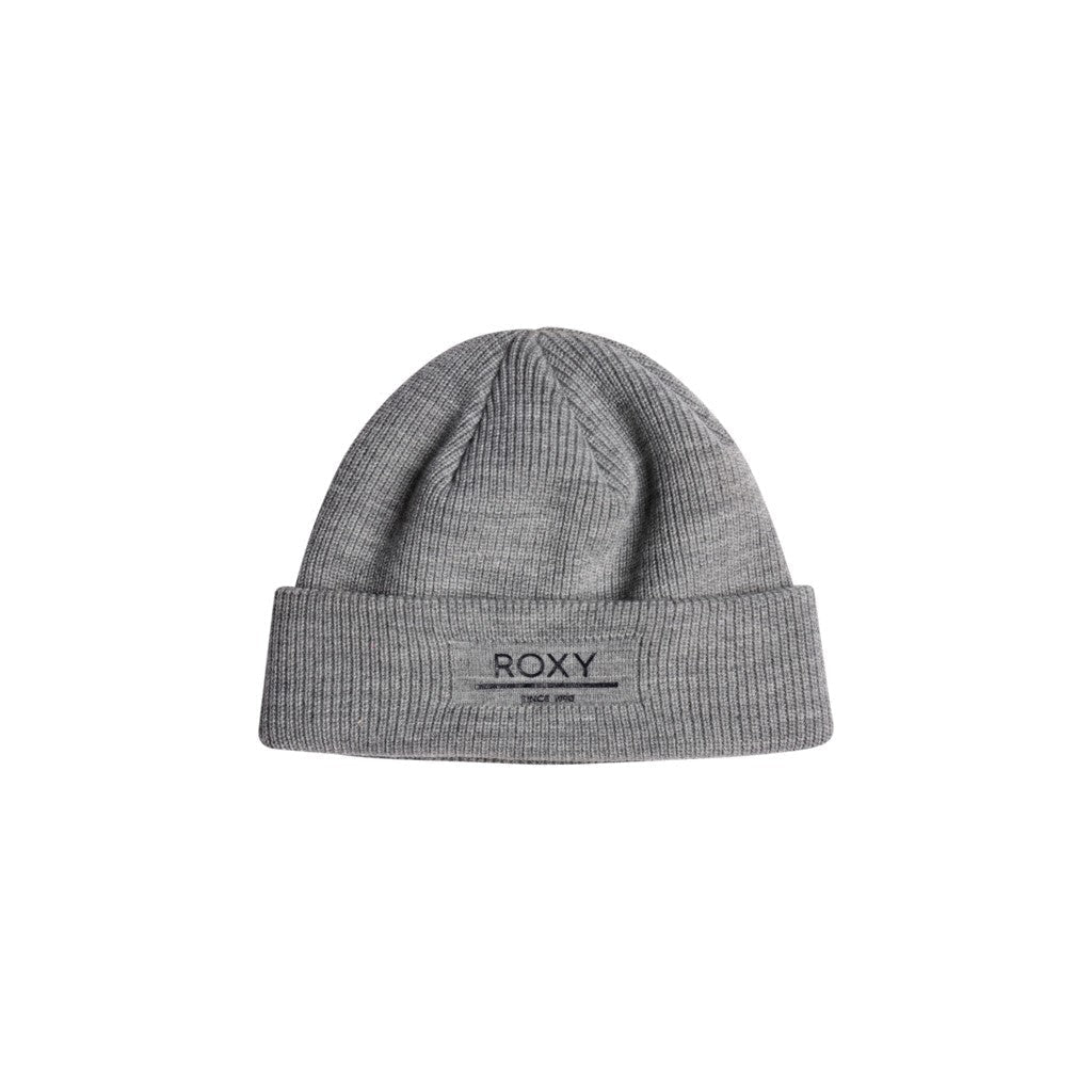 Roxy Rib Knit Grey Beanie