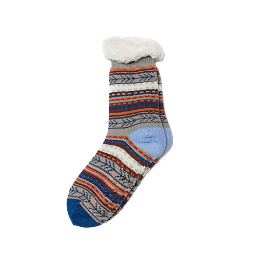 Sherpa Teal & Blue Nordic Slipper Socks