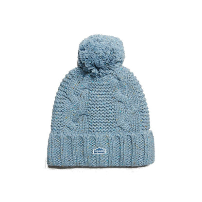 Superdry Cable Knit Soft Blue Bobble Hat