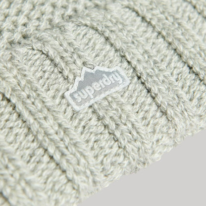 Superdry Cable Knit Light Grey Bobble Hat