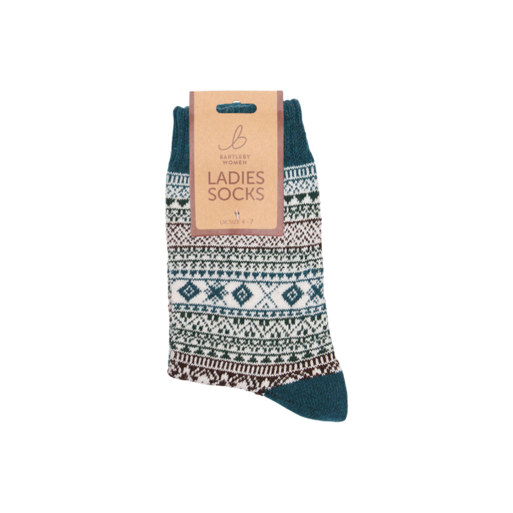 Patterned Teal Socks